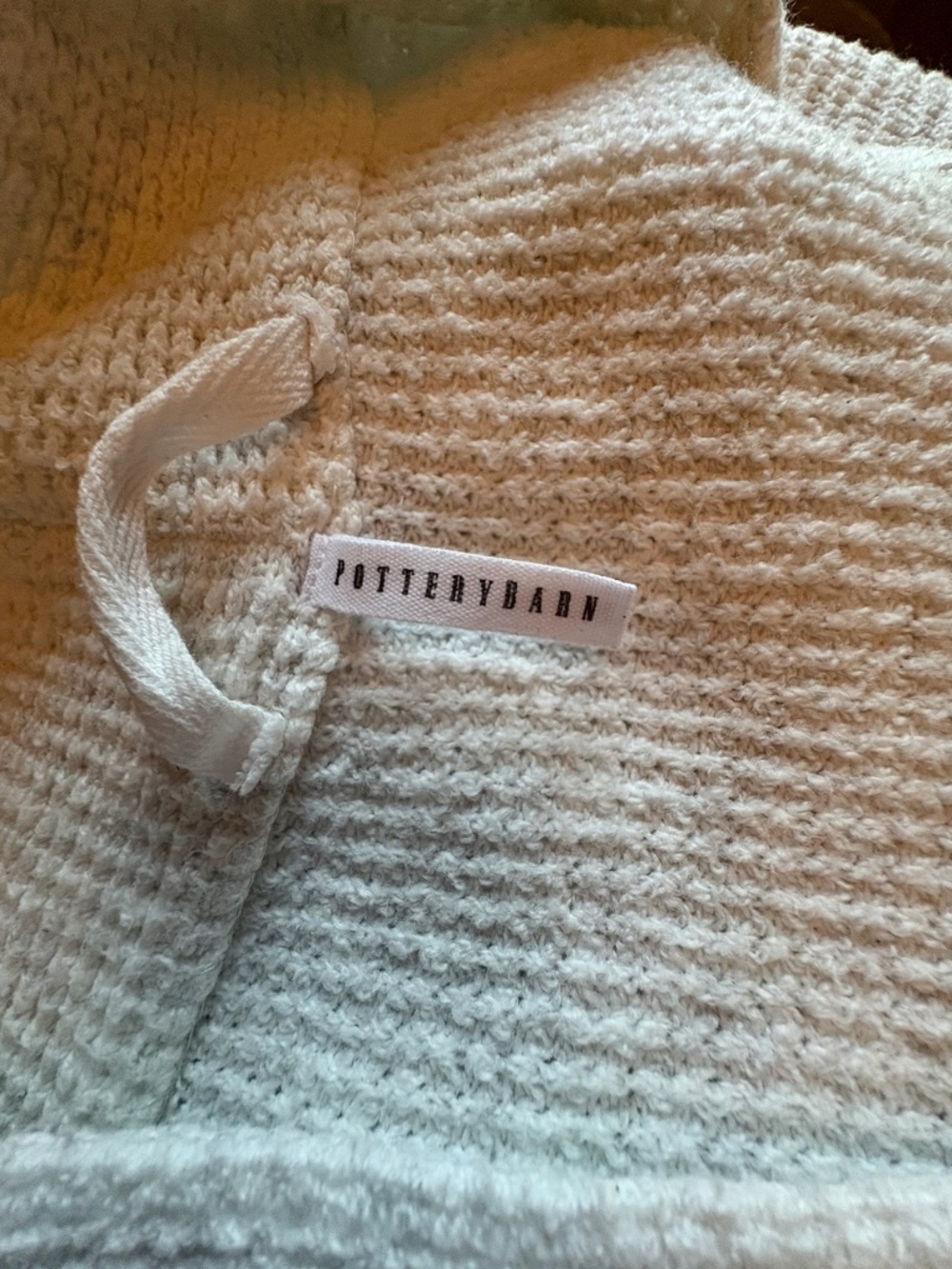 Tall Pottery Barn Knit Robe Large Heathered Grey Waffle Pockets Belt Loungewear - Picture 8 of 9